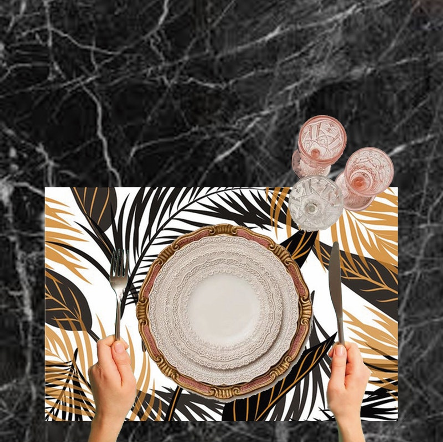 Set Individuales / Gold Tropical 1