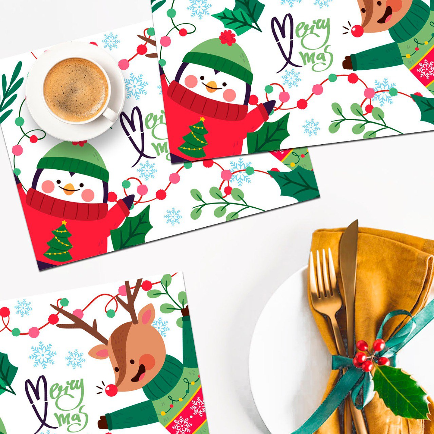 Set Individuales / Happy Christmas 1