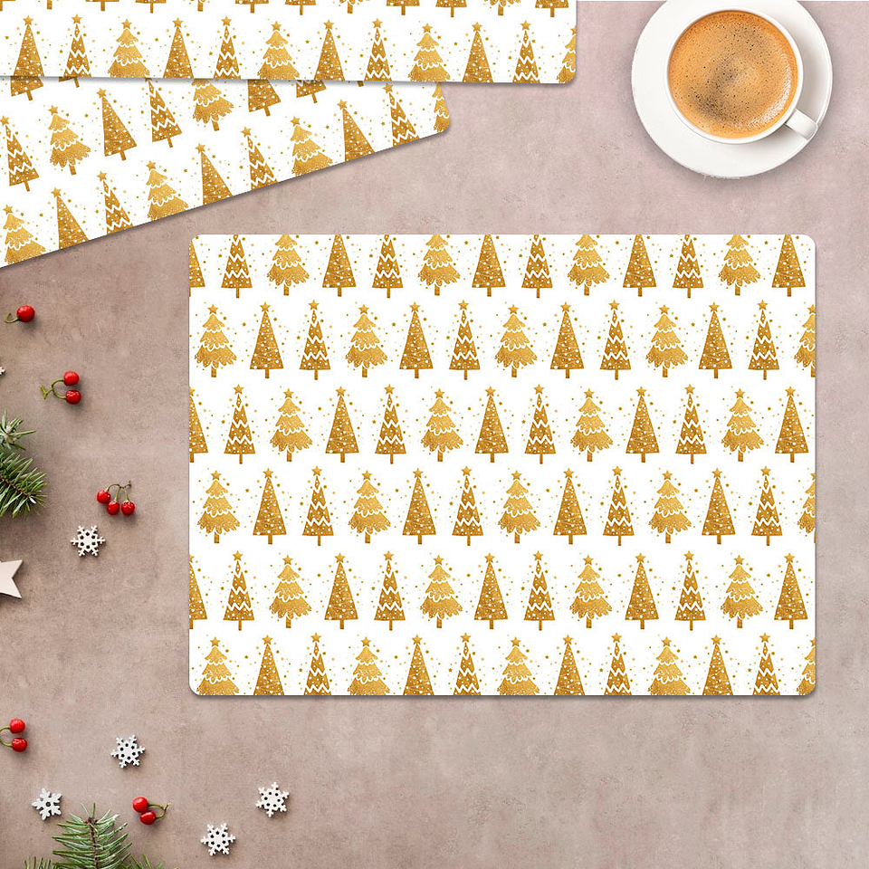 Set Individuales / Xmas Tree Gold 1