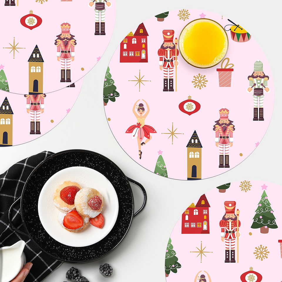 Set Individuales / Pink Christmas 1