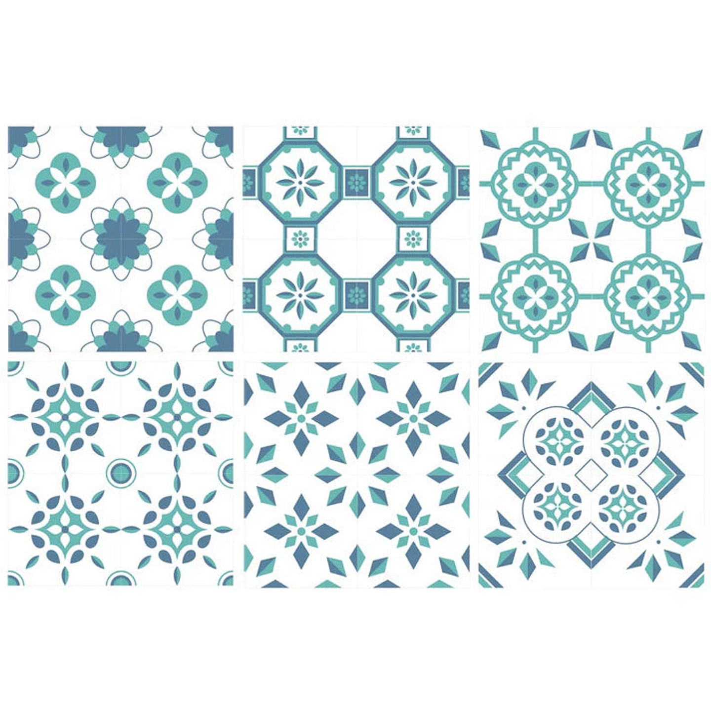 Set Baldosas Adhesivas / Blue Marine Tiles 2