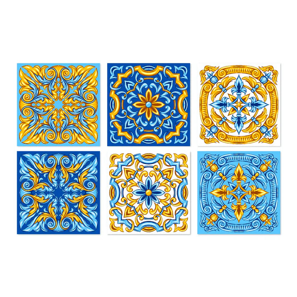 Set Baldosas Adhesivas / Blue Versalles 1
