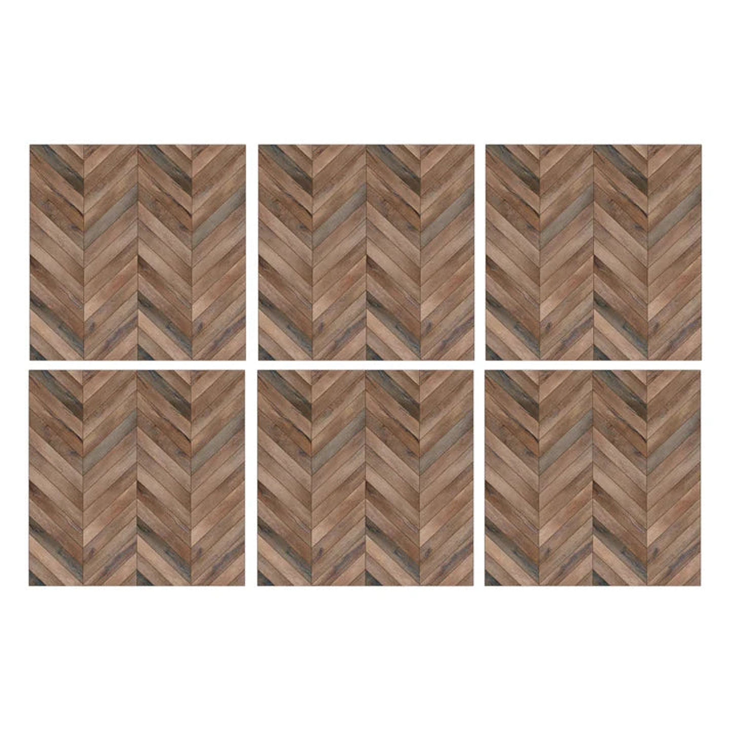 Set Baldosas Adhesivas / Chevron Wood 1