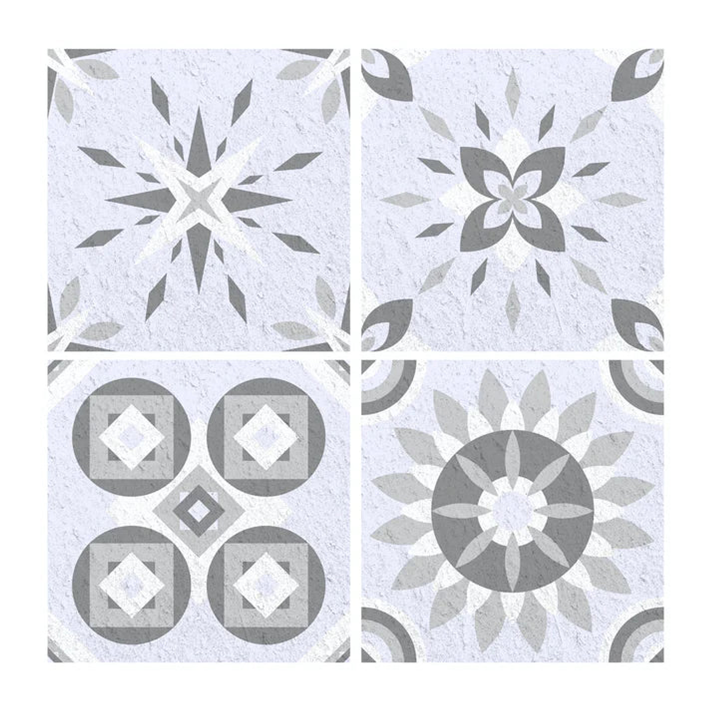 Set Baldosas Adhesivas / Geometric Grey 1