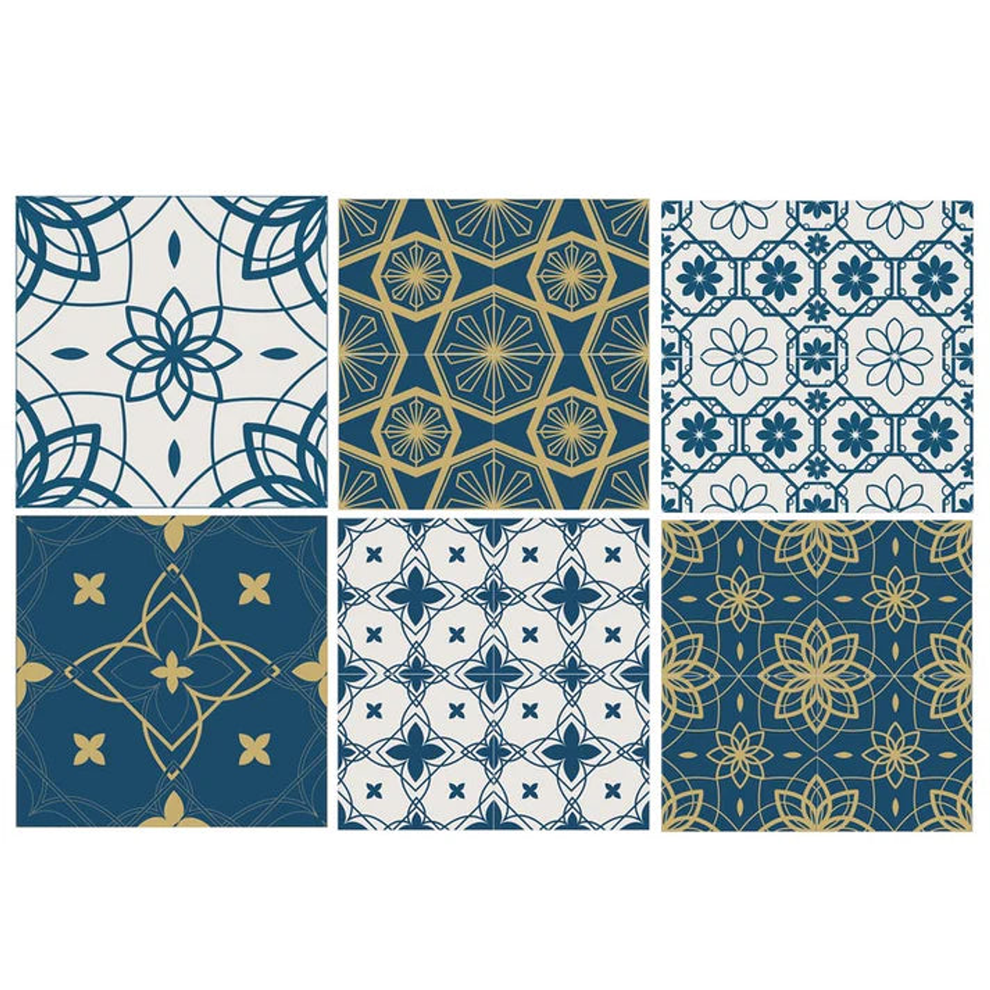 Set Baldosas Adhesivas / Gold Blue Tiles 1