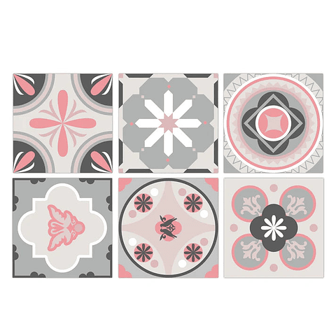Set Baldosas Adhesivas / Oporto Pink