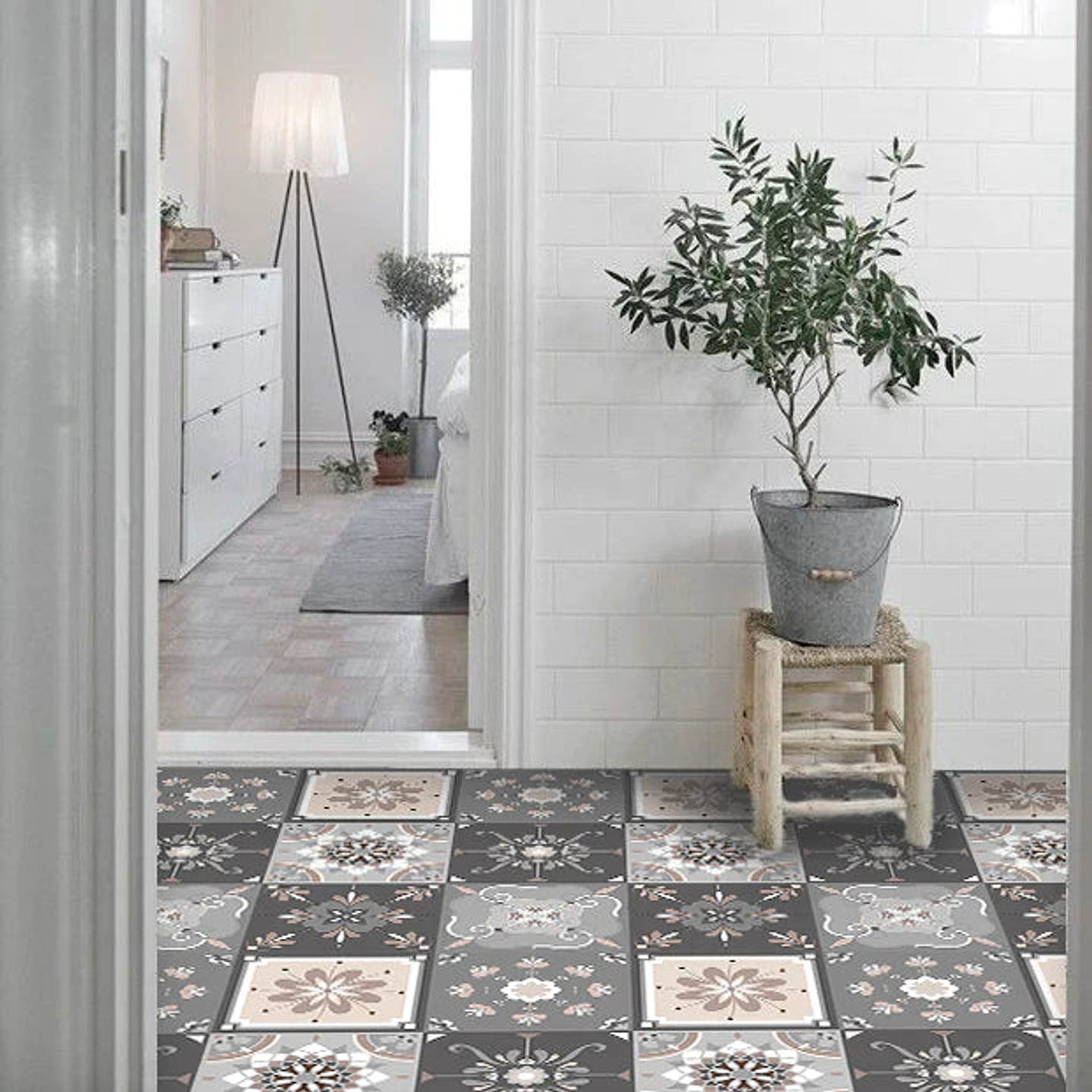 Set Baldosas Adhesivas / Romantic Grey 1