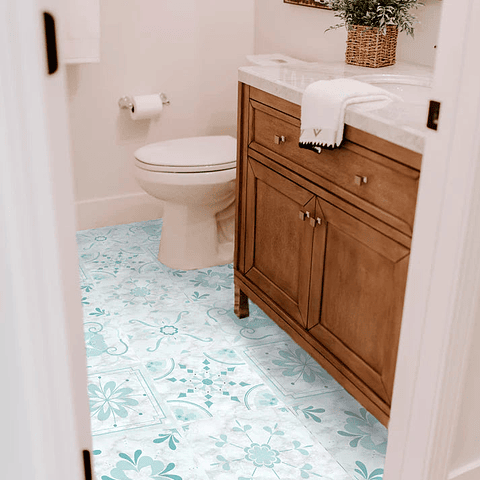 Set Baldosas Adhesivas / Romantic Aqua