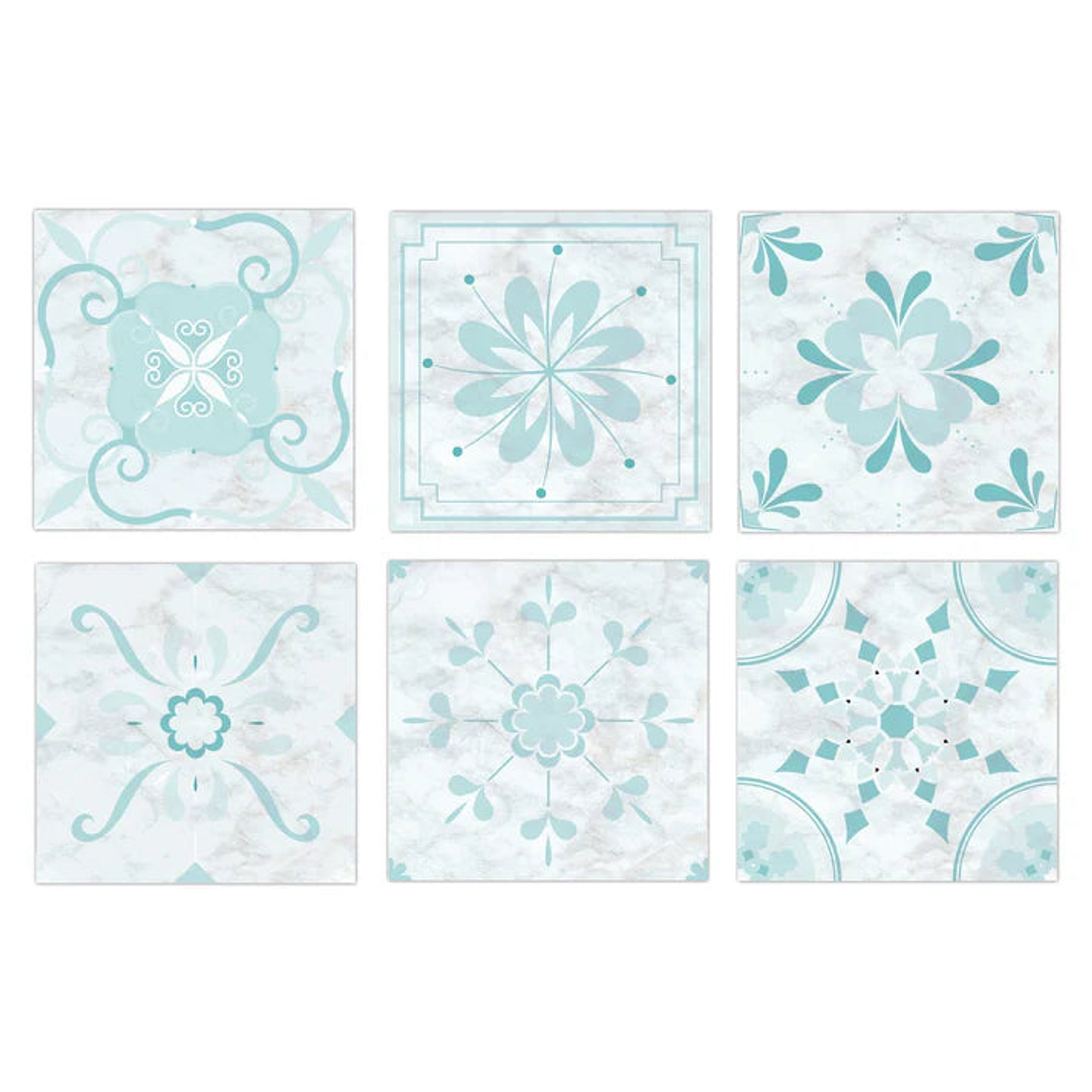Set Baldosas Adhesivas / Romantic Aqua 2