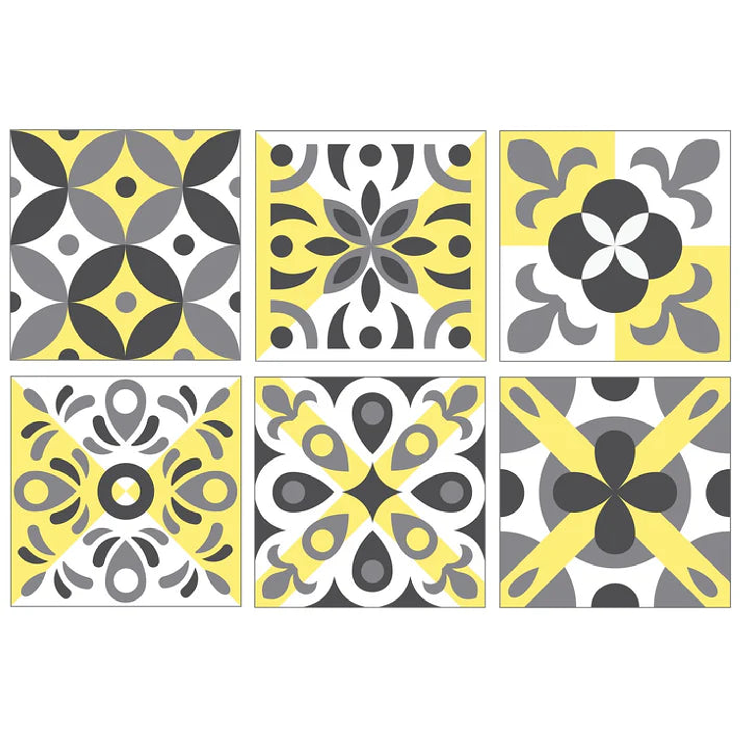 Set Baldosas Adhesivas / Hidraulic Yellow 1