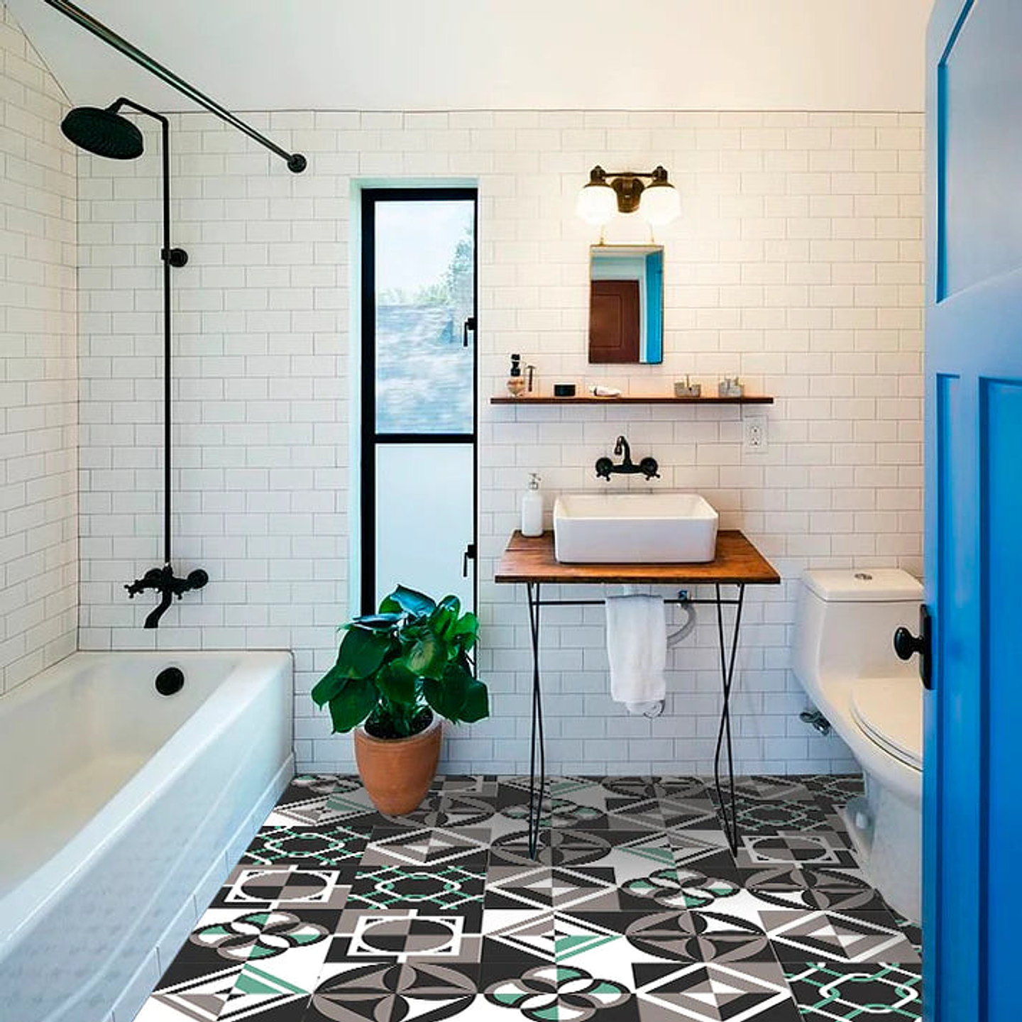 Set Baldosas Adhesivas / Hidraulic Petroleum 1