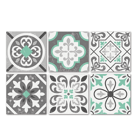 Set Baldosas Adhesivas / Lisboa Mint