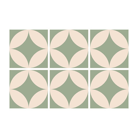 Set Baldosas Adhesivas / Retro Mint