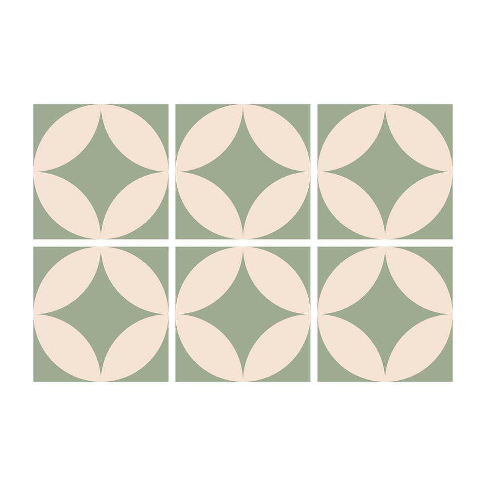 Set Baldosas Adhesivas / Retro Mint 1