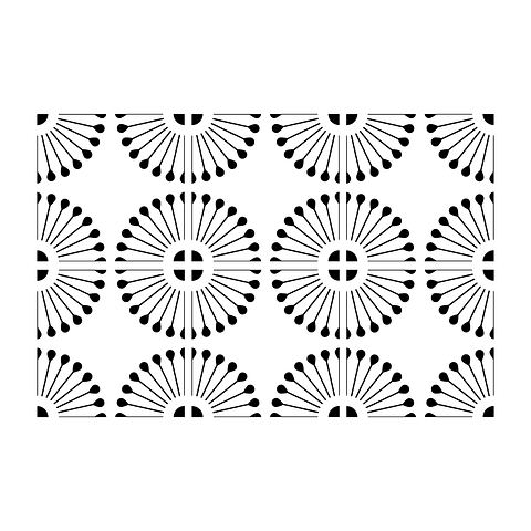 Set Baldosas Adhesivas / Dandelion B&W