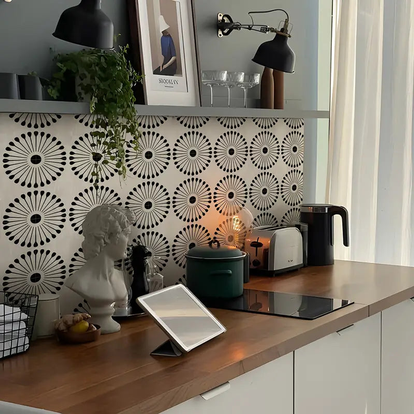 Set Baldosas Adhesivas / Dandelion B&W 3