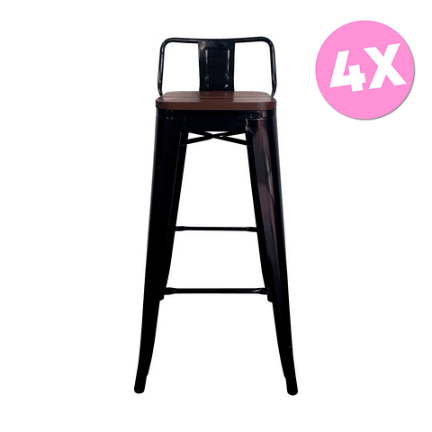 Pack 4 Taburetes Tólix Asiento Madera (Kl)