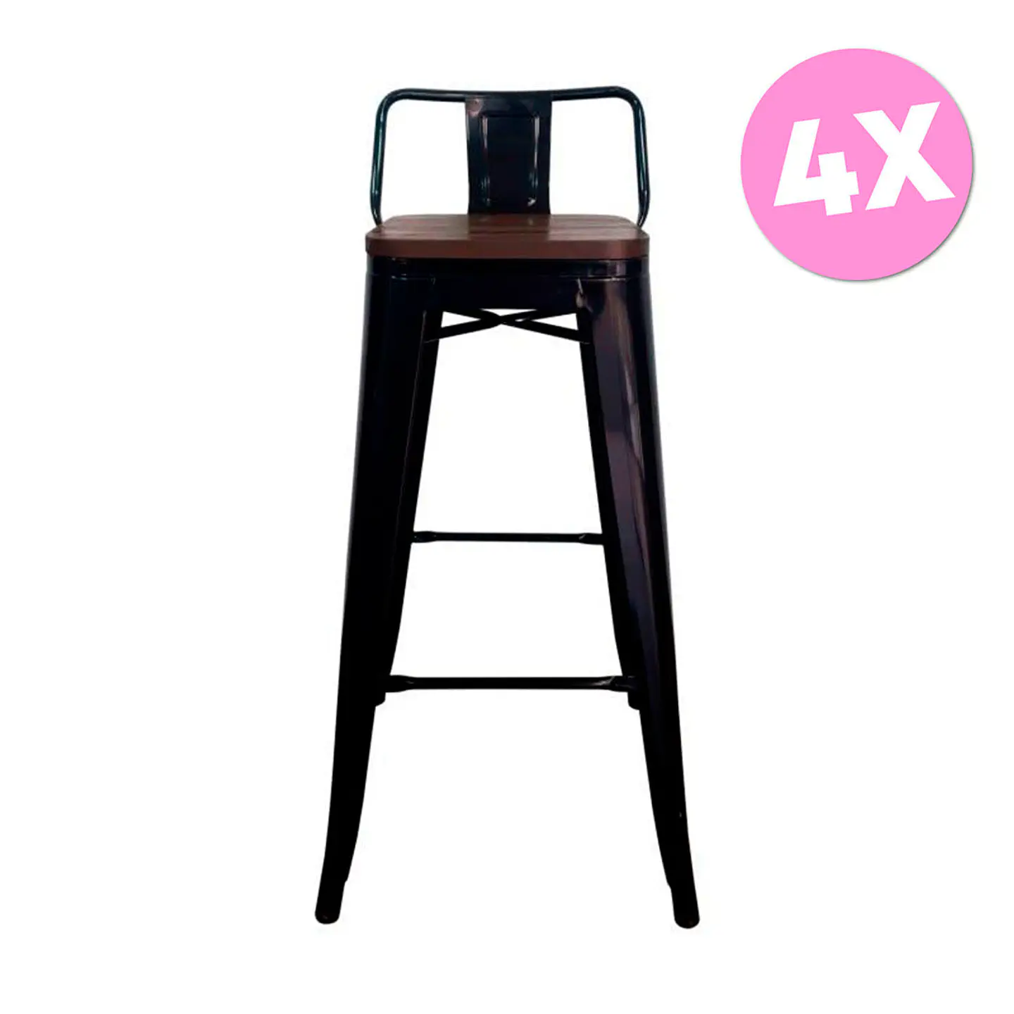 Pack 4 Taburetes Tólix Asiento Madera (Kl) 1