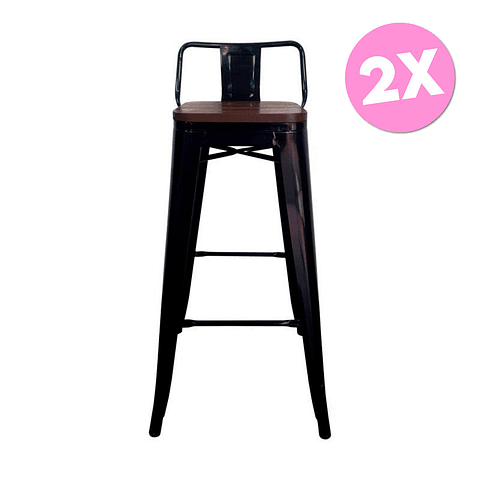 Pack 2 Taburetes Tólix Asiento Madera (Kl)