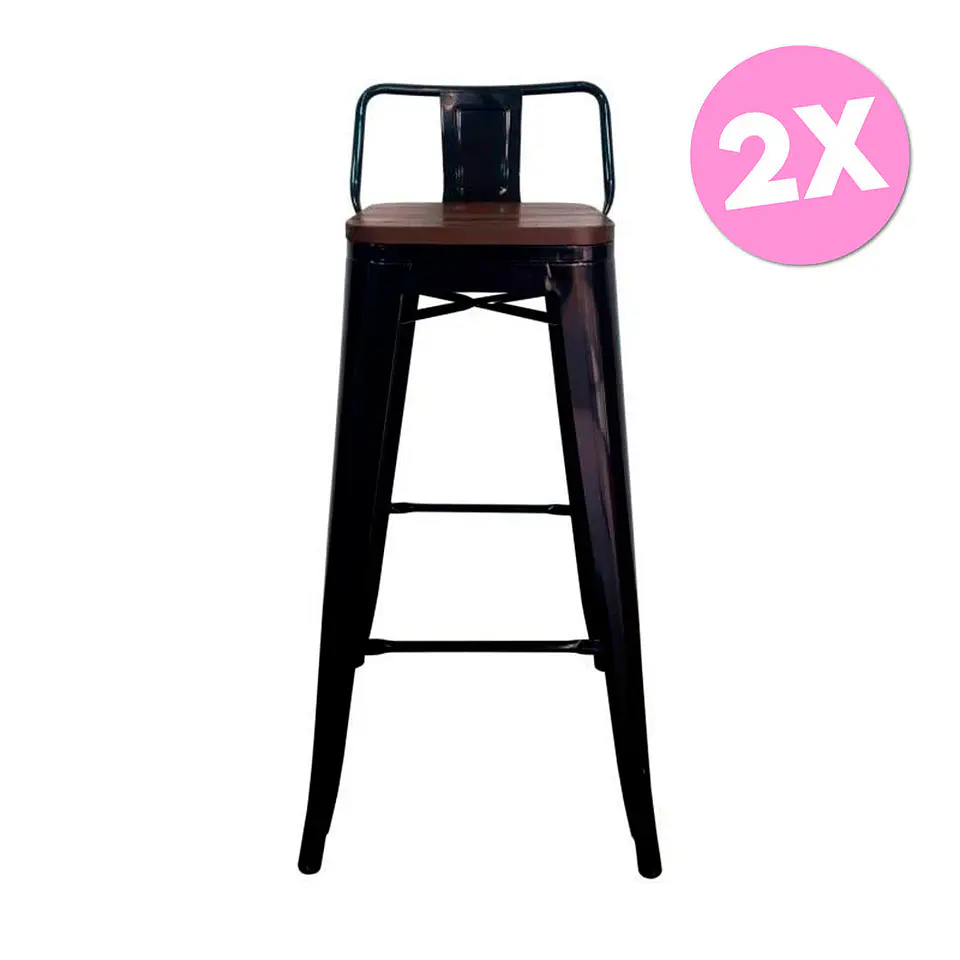 Pack 2 Taburetes Tólix Asiento Madera (Kl) 1