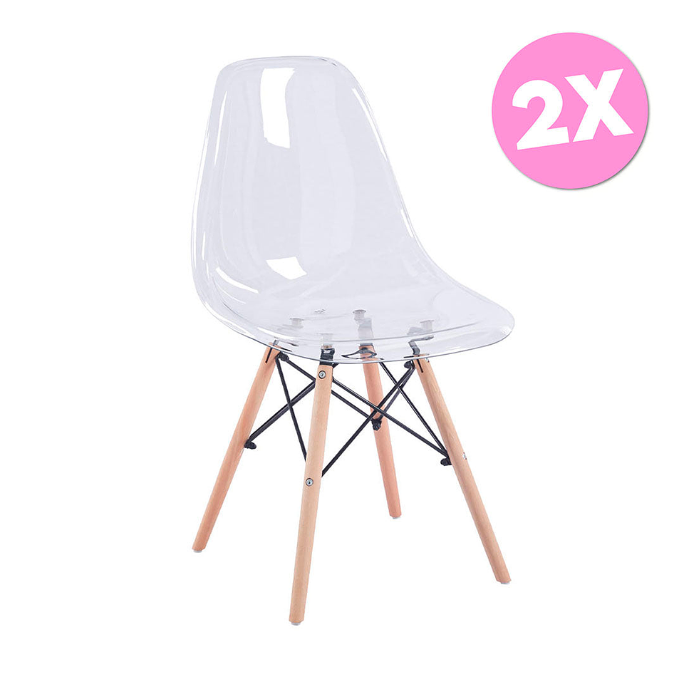 Pack 2 Sillas Eames Transparentes (Kl) 1