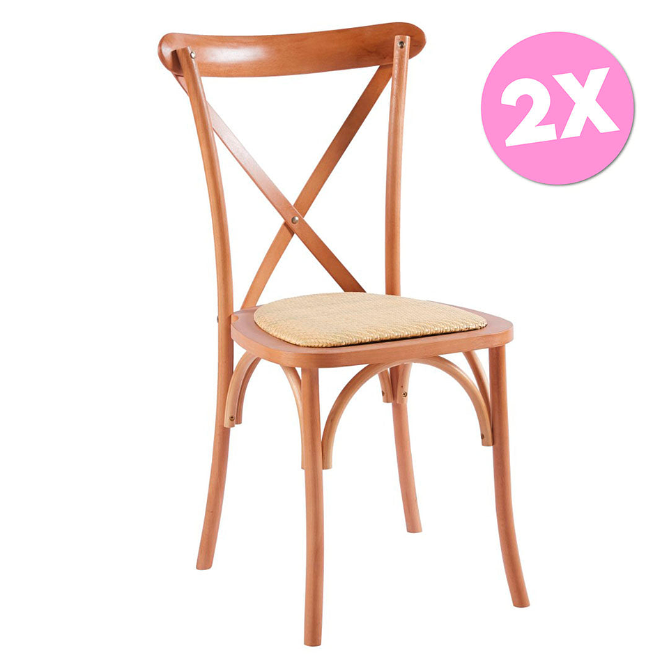 Pack 2 Sillas Rattan Crossback (Kl) 1