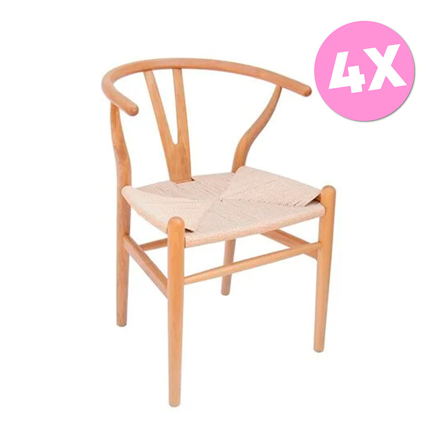 Pack 4 Sillas Rattan Wishbone (Kl) 1