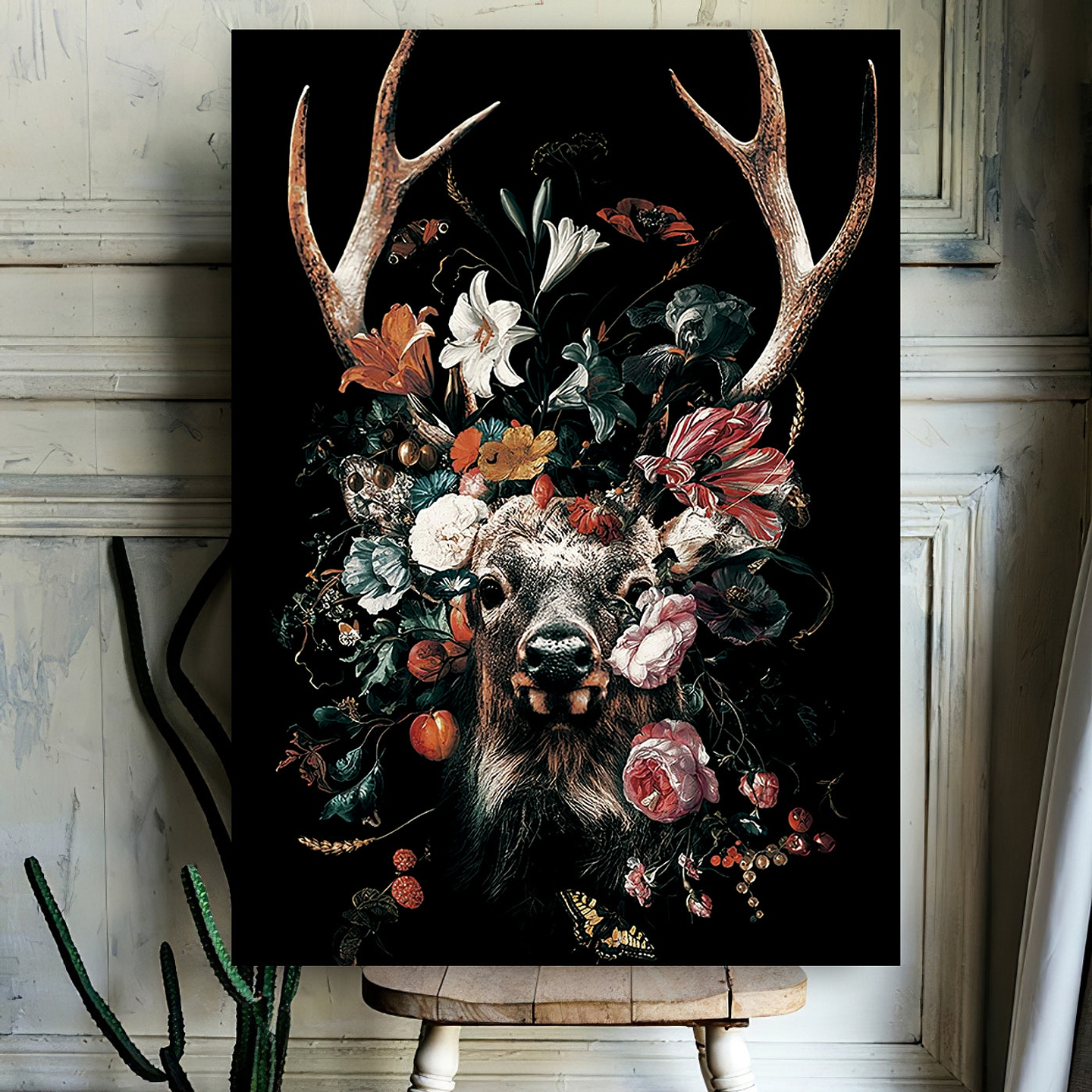 Cuadro Canvas / Floral Animal - Deer 2