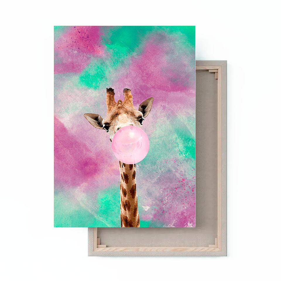 Cuadro Canvas / Giraffe Bubble Gum 1