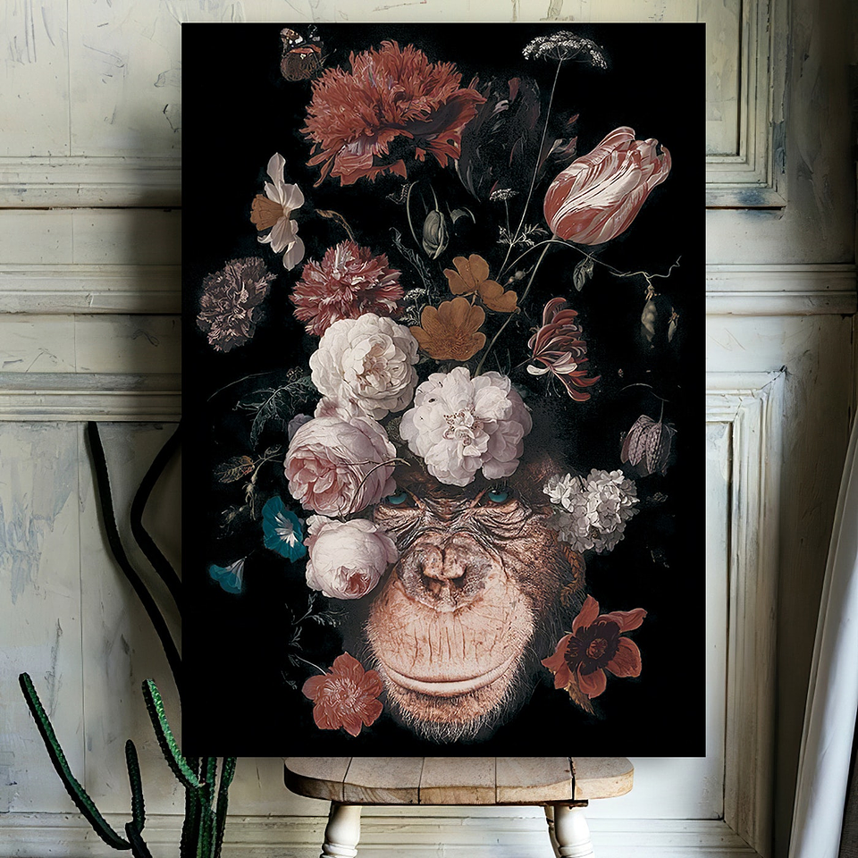 Cuadro Canvas / Floral Animal - Gorilla 3