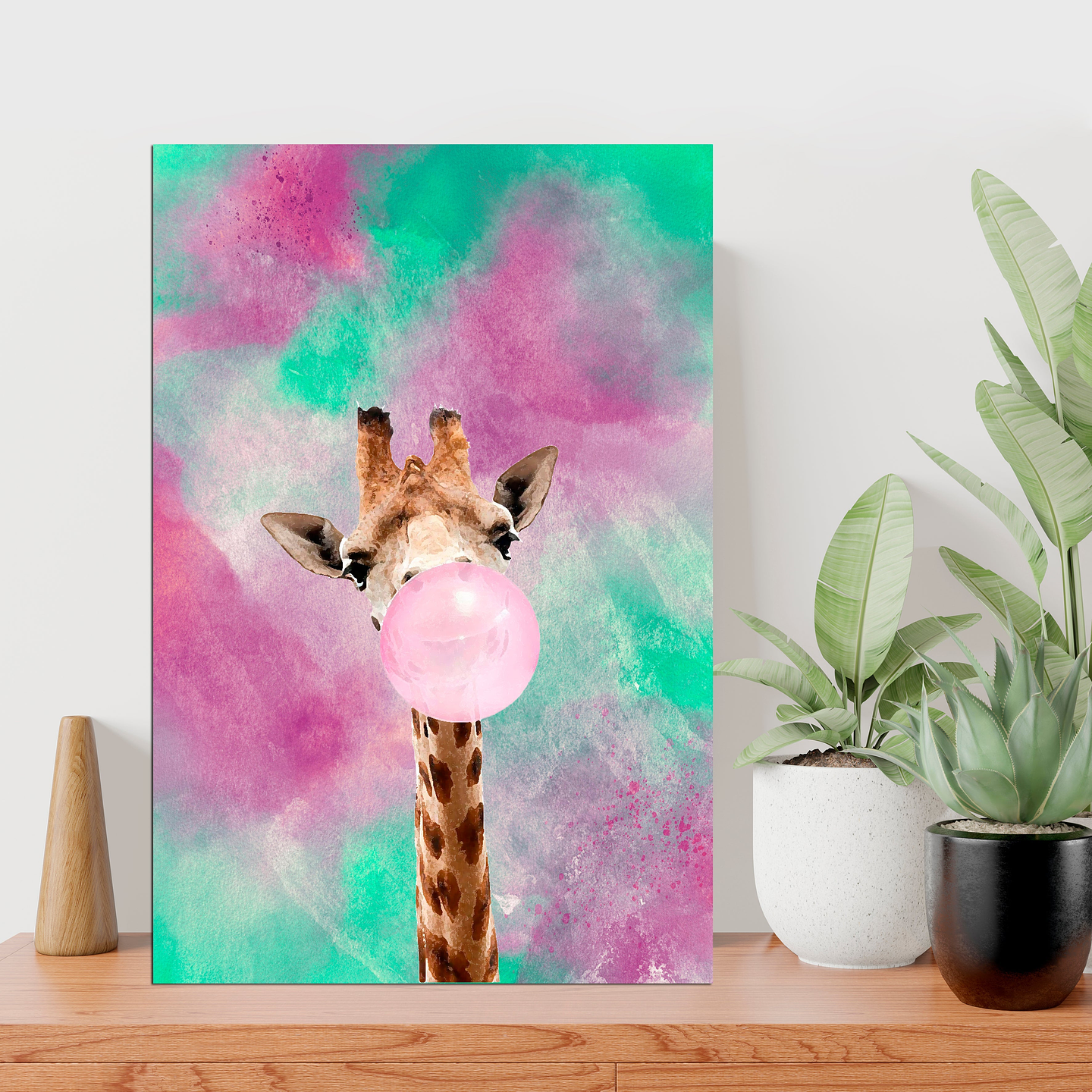 Cuadro Canvas / Giraffe Bubble Gum 2