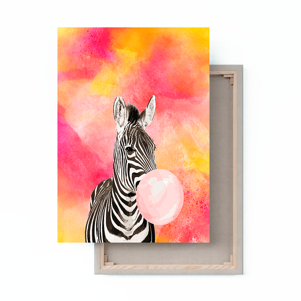 Cuadro Canvas / Zebra Bubble Gum 1