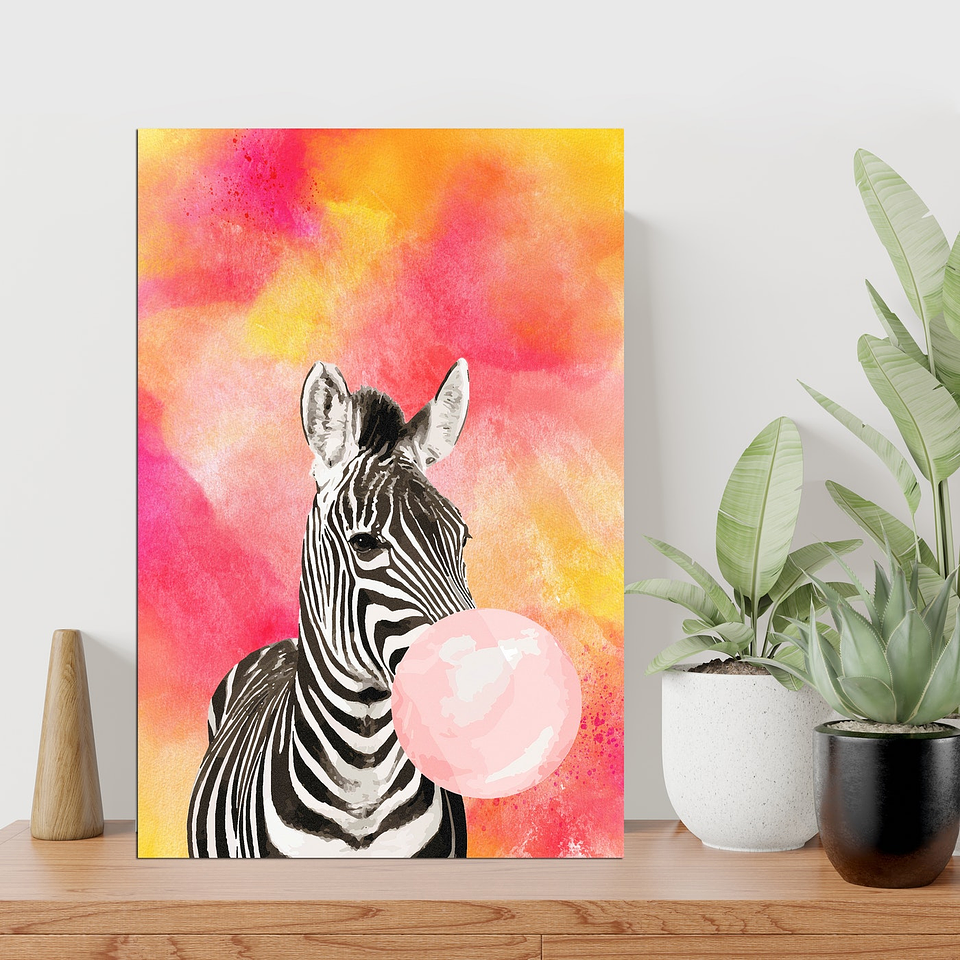 Cuadro Canvas / Zebra Bubble Gum 2