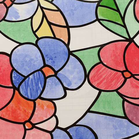 Pack 3 Rollos Vinílo Adhesivo / Flores Rojas / 29011