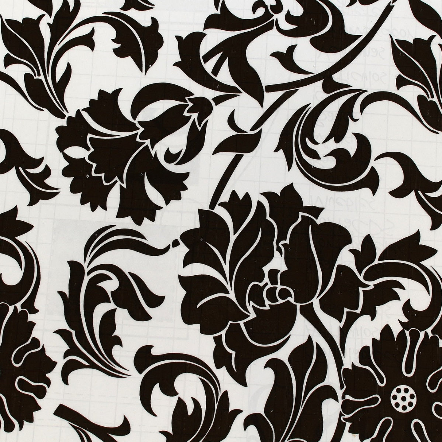 Pack 3 Rollos Vinílo Adhesivo / Flores Negras / 23422 1