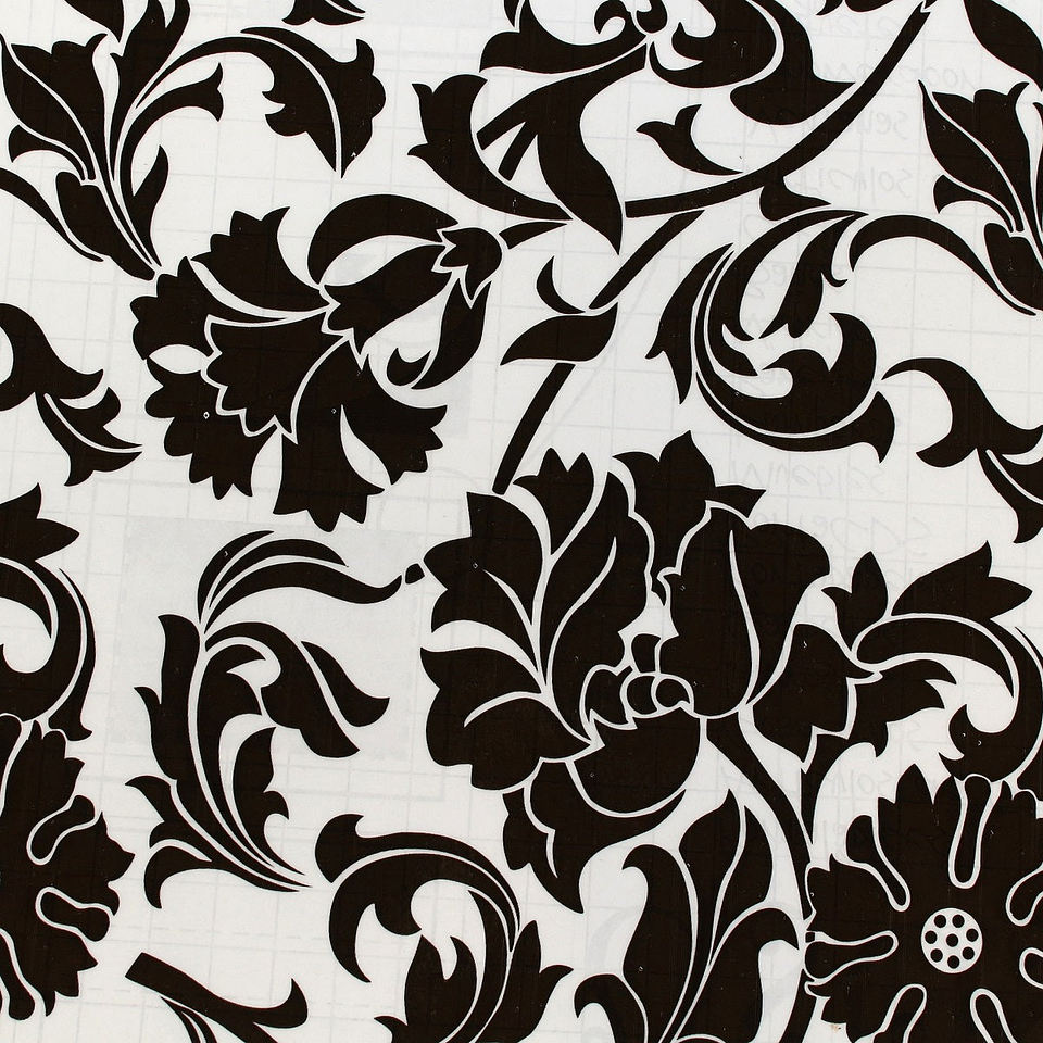 Pack 3 Rollos Vinílo Adhesivo / Flores Negras / 23422 1