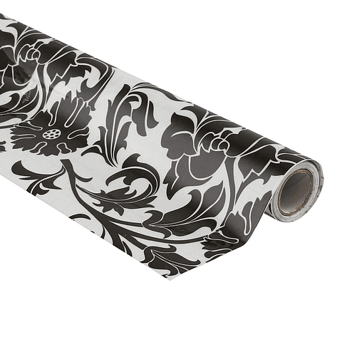 Pack 3 Rollos Vinílo Adhesivo / Flores Negras / 23422