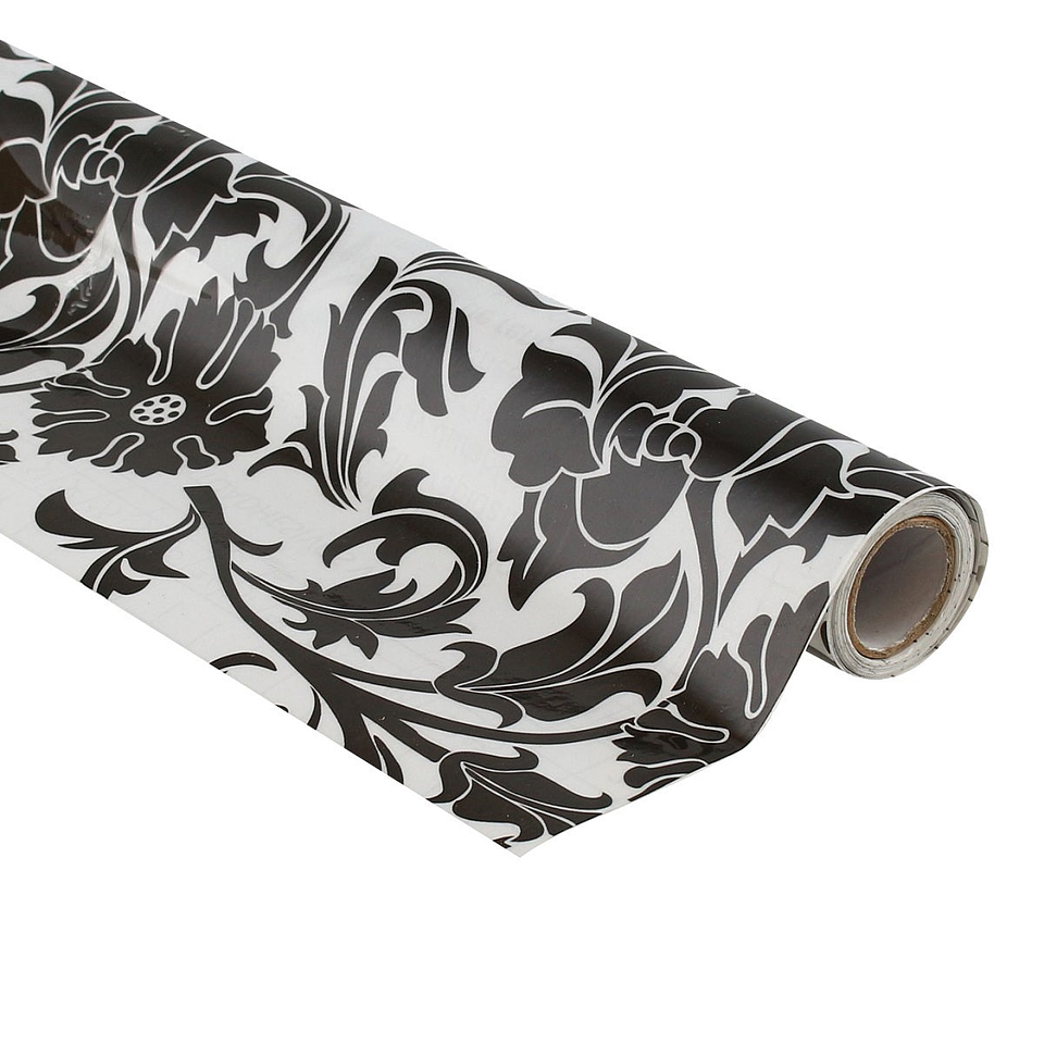 Pack 3 Rollos Vinílo Adhesivo / Flores Negras / 23422 2