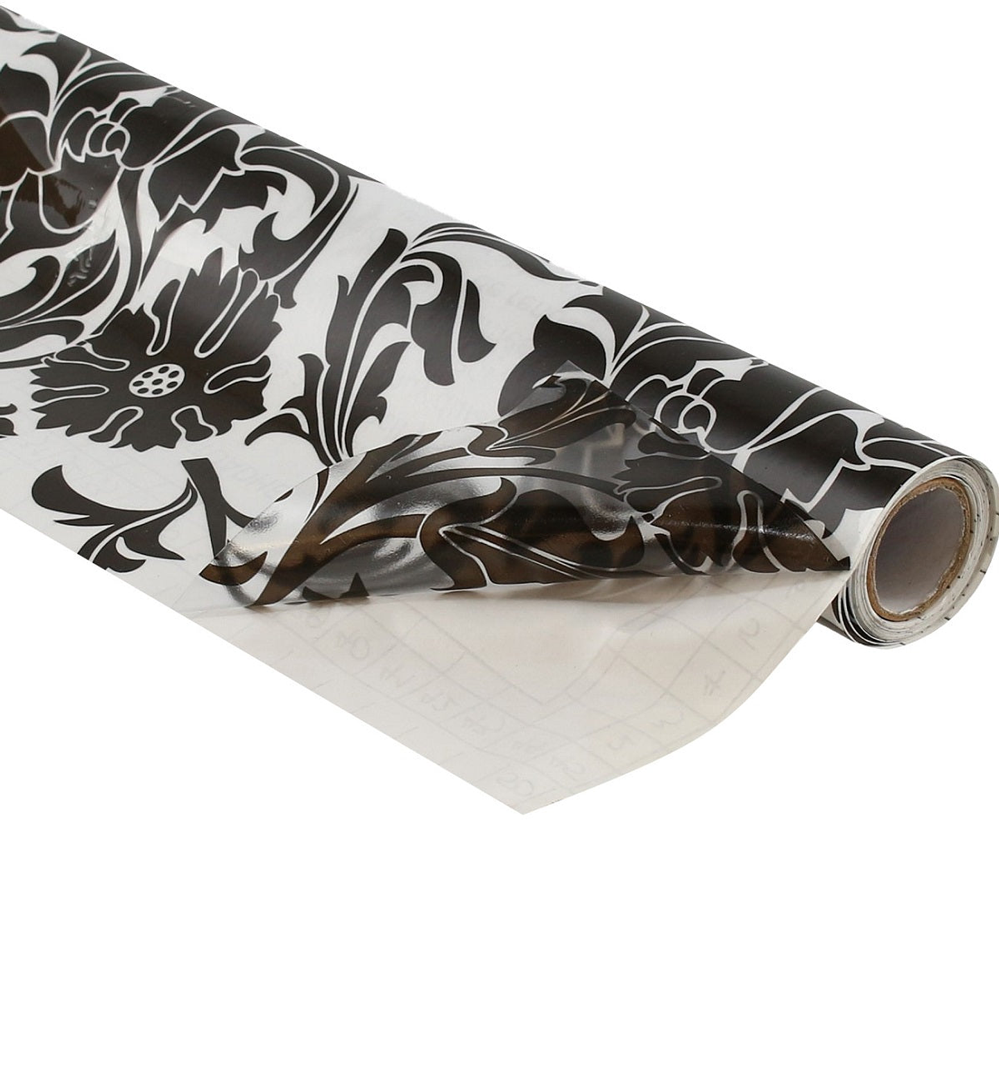 Pack 3 Rollos Vinílo Adhesivo / Flores Negras / 23422 3