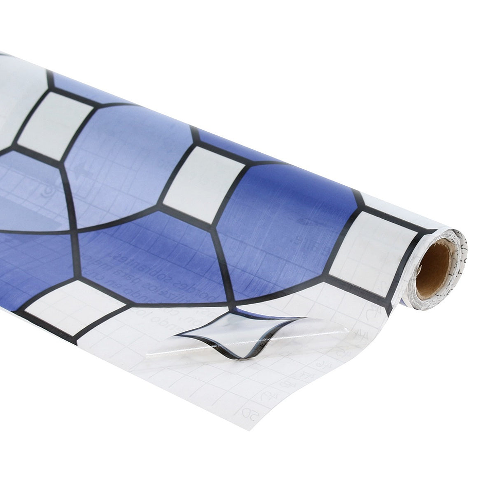 Pack 3 Rollos Vinílo Adhesivo / Rombos Azules / 28023 3