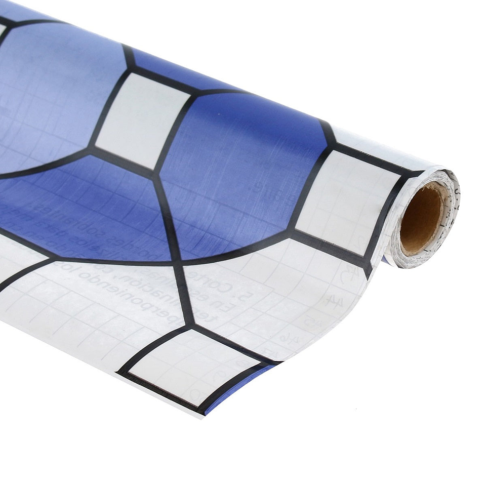 Set de 12 Rollos de Vinílo Adhesivo / Rombos Azules / 28023 2