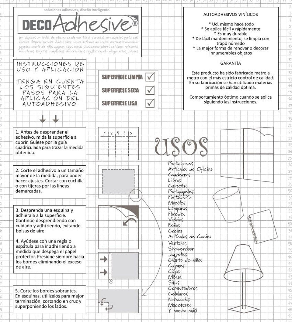 Set de 12 Rollos de Vinílo Adhesivo / Ladrillos / 28281 4