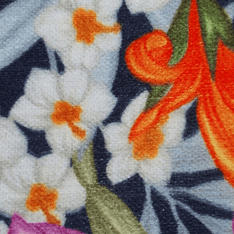 Alfombra Chenille Flowers Zig-Zag 150x78cm