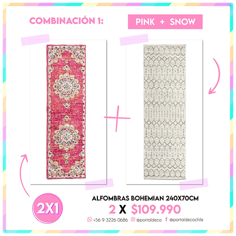 Pack 2 Alfombras Bohemian 240x70cm
