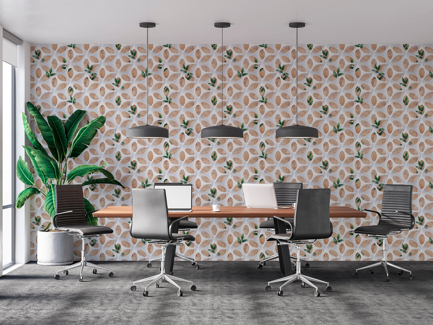 Papel Mural / Wood & Leaves 1