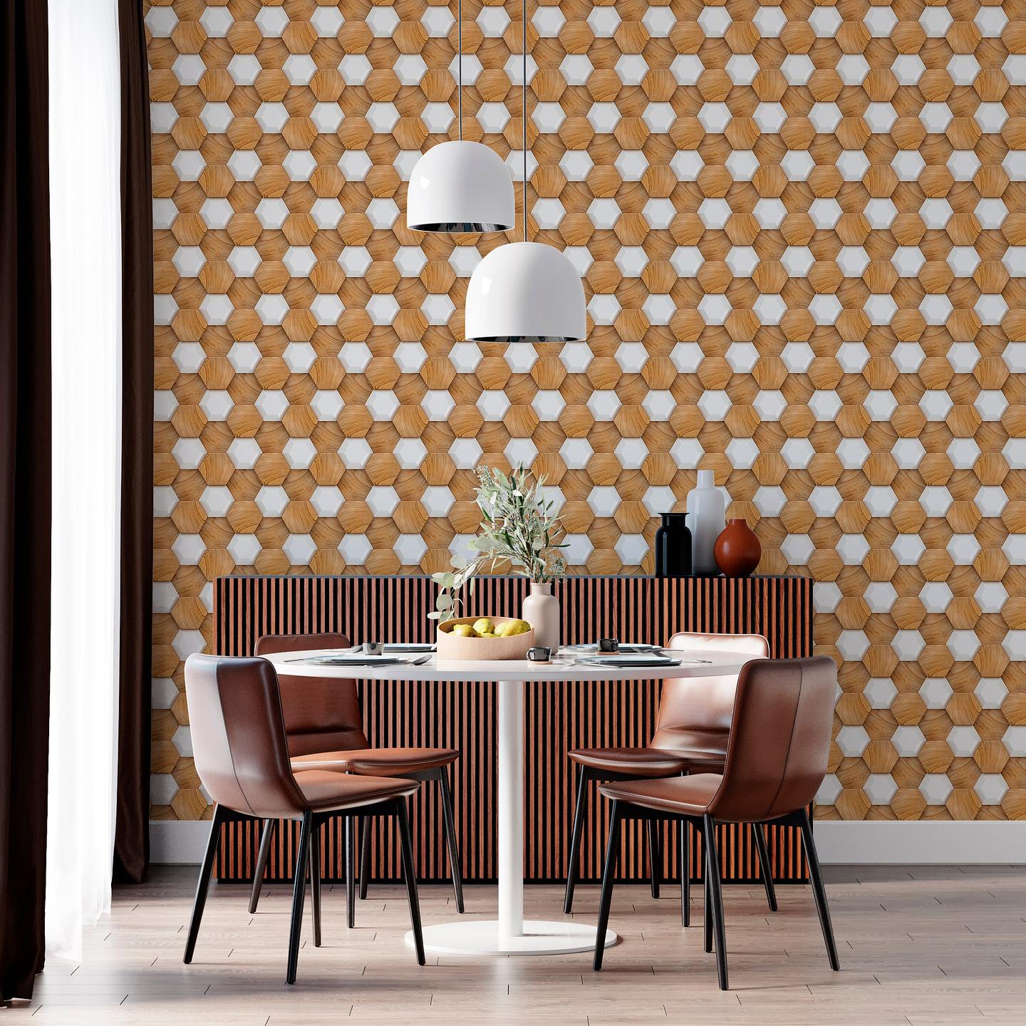 Papel Mural / Wood Flowers 1