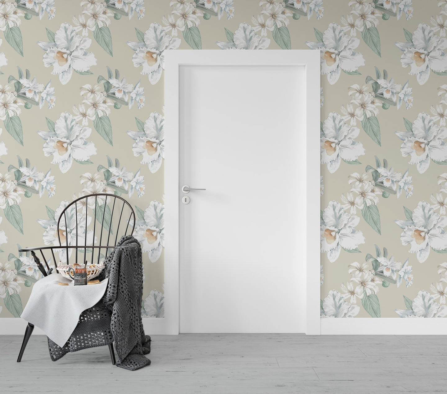 Papel Mural / White Flowers 2