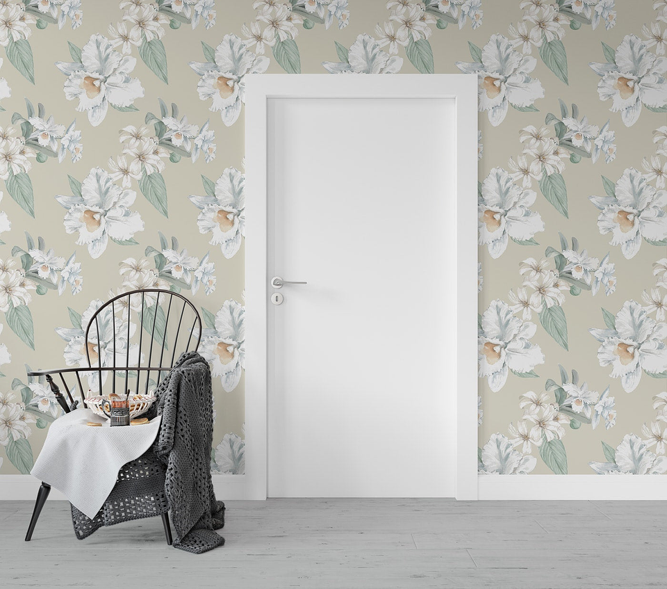 Papel Mural / White Flowers 2