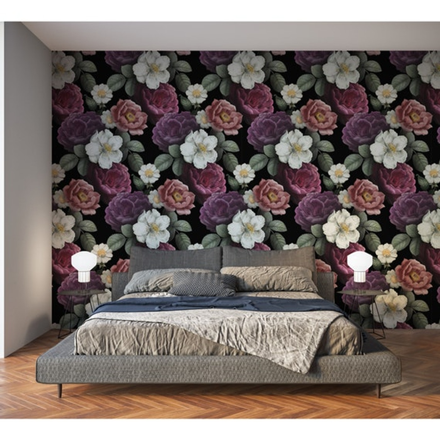 Papel Mural / Black Flowers 2