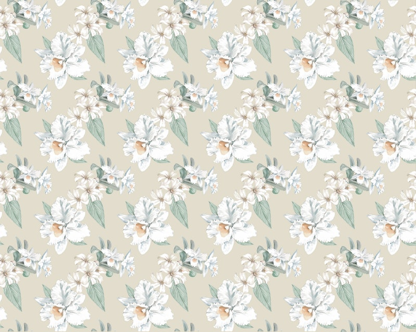 Papel Mural / White Flowers 3